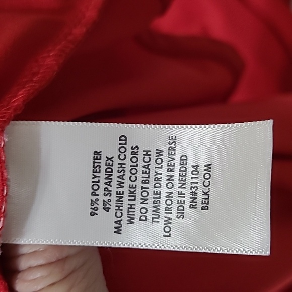 Kim Rogers Red 3/4 Sleeve Blouse with Black Trim & silver buttons size XL - Picture 4 of 7